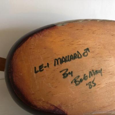 Bob May Signed Wooden Mallard 85â€™ -Lot 114