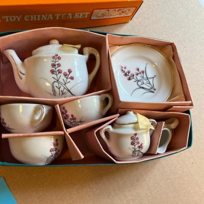 Lot of 3 toy china tea sets