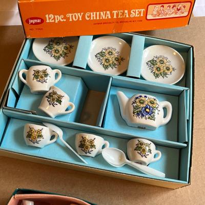 Lot of 3 toy china tea sets