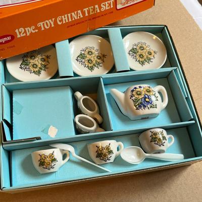 Lot of 3 toy china tea sets