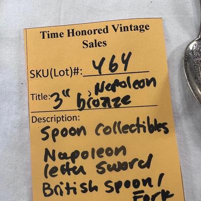 Napoleon bronze miniature figurine vintage collectible Spoons and Fork