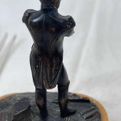 Napoleon bronze miniature figurine vintage collectible Spoons and Fork