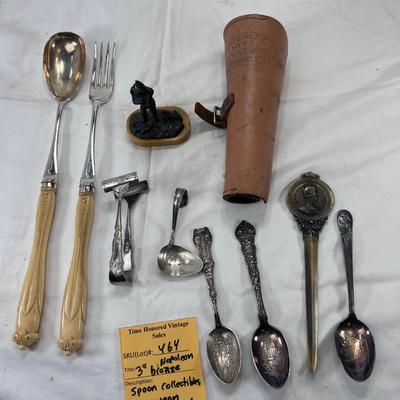 Napoleon bronze miniature figurine vintage collectible Spoons and Fork