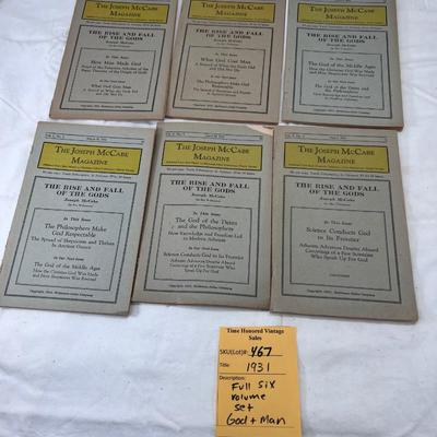 Full set six volumes The Joseph McCabe Magazine