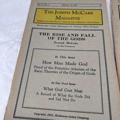 Full set six volumes The Joseph McCabe Magazine