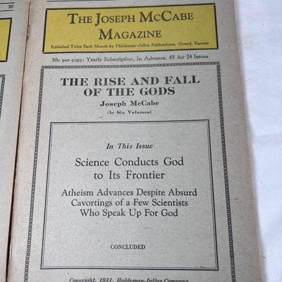 Full set six volumes The Joseph McCabe Magazine