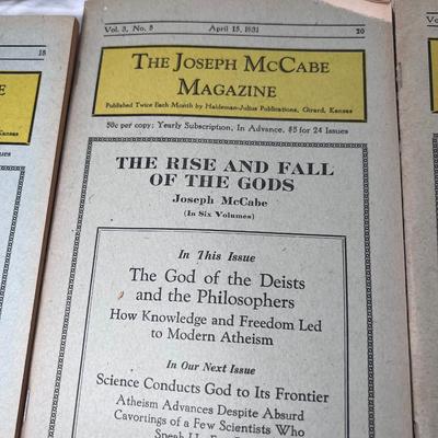 Full set six volumes The Joseph McCabe Magazine
