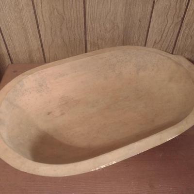 Carved Wood Dough Bowl