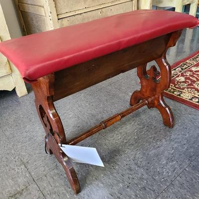 Victorian Stool / Bench with Lift top - 22 x 9 1/2 inches and 17 1/2 tall