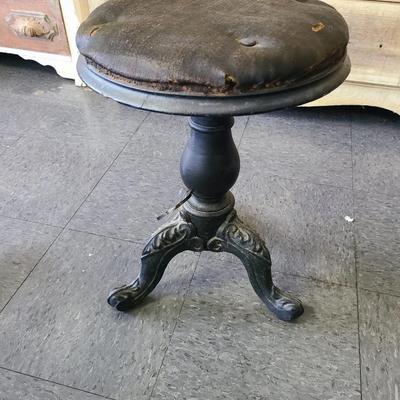 Horsehair Organ Stool - Turn of the Century - 13 inches diameter and 19 inches tall
