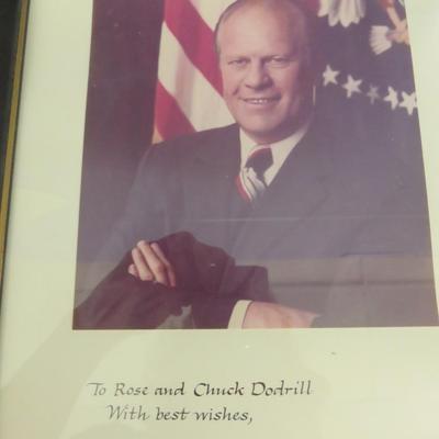Signed Pictures of President Ford and President Nixon - Framed