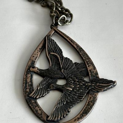 Peace On Earth, 1972 Wallace Sterling Silver Christmas Ornament, Pendant with  Sterling Silver Rope Chain