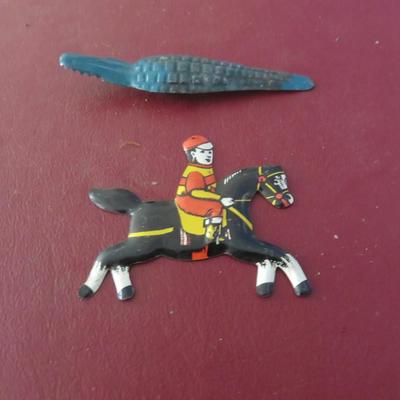 2 Metal Toys from 1950s - Horse and Alligator Clicker