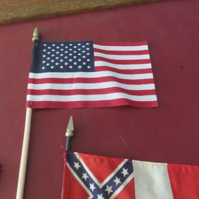 5 Small Flags with wooden poles - 4 x 6 inches
