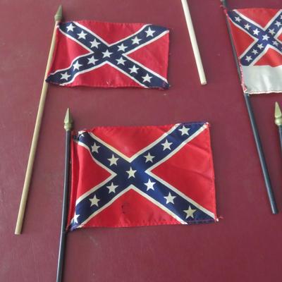 5 Small Flags with wooden poles - 4 x 6 inches