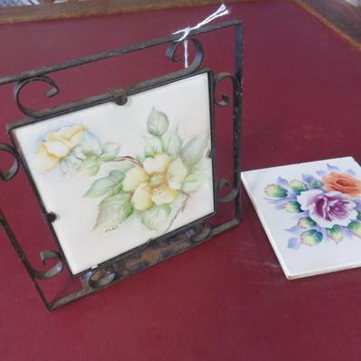 Decorative Tile Napkin Holder and Trivet
