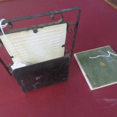 Decorative Tile Napkin Holder and Trivet