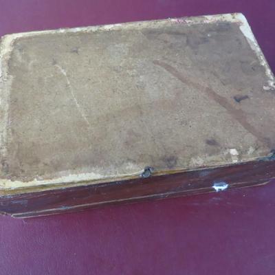 Vintage Wooden Box with Flowers on top