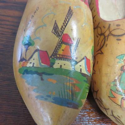 Yellow Pair of Wooden Shoes from Holland