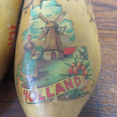 Yellow Pair of Wooden Shoes from Holland