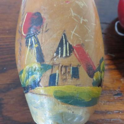 3 Single Wooden Shoes from Holland