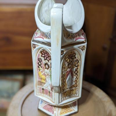 Vintage Jesus Stations Of The Cross Ceramic Pitcher