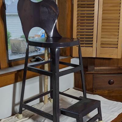 Vintage Metal Step Stool Chair