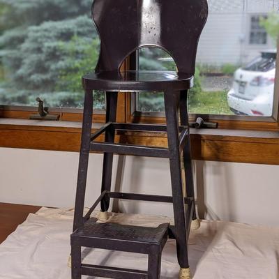 Vintage Metal Step Stool Chair