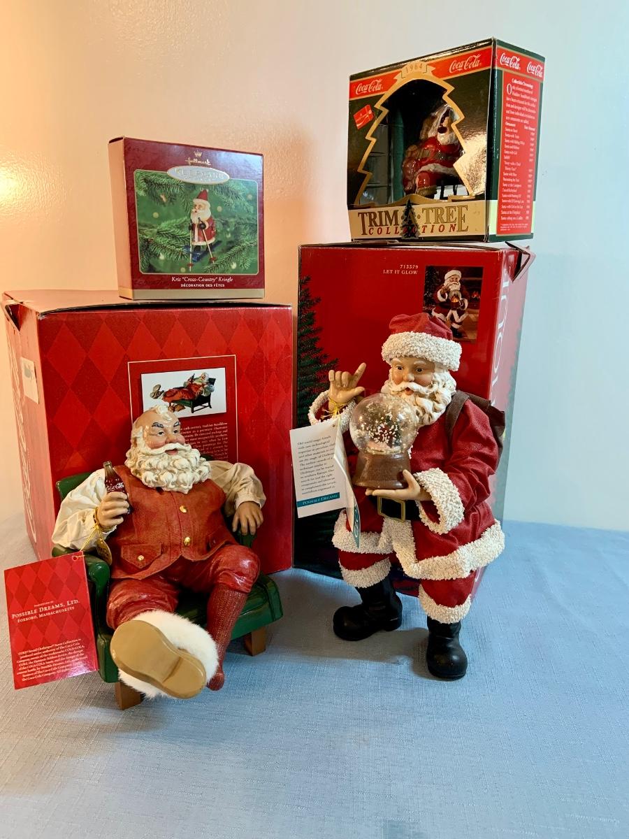 Lot 158G Two Clothtique Santas Including a Coca Cola Santa; a Coca