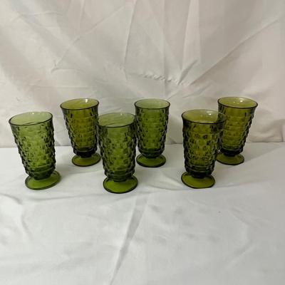 Six Cubed Avocado Green Glasses (K-MK)