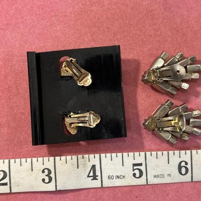 Pair Vintage Clip On Earrings