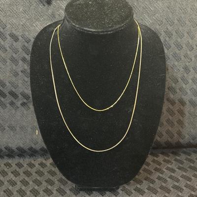 Pair Gold Tone Necklace Chains