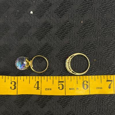 Mothers ring with birthstones Holographic ball ring with gold band