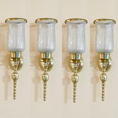 Set Of Four (4) ~ Gold Finish Wall Sconces