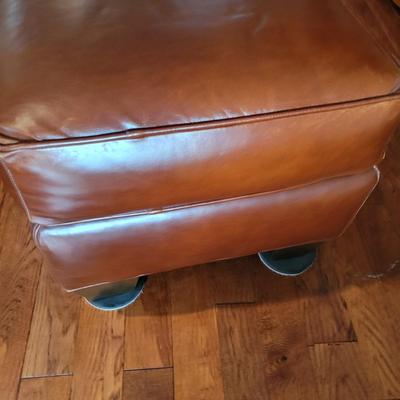 Drexel Heritage Leather Chair, Ottoman, and Accent Pillows (GR-DW)