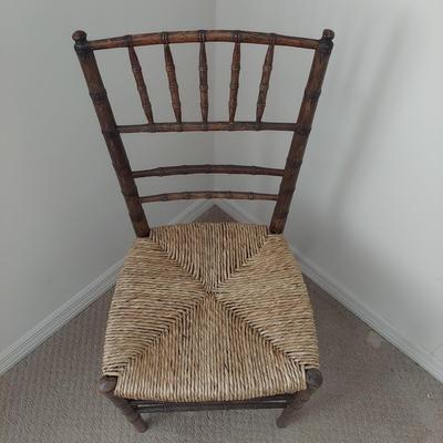 Wicker and Faux Bamboo Cafe Chair (P-BBL)
