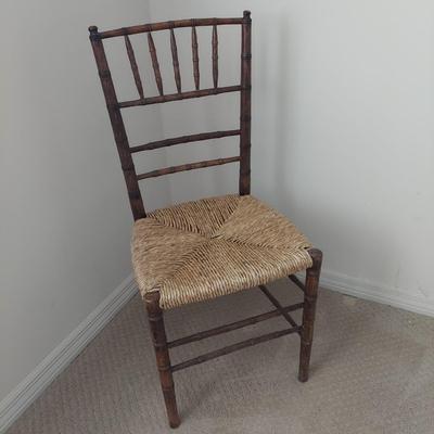 Wicker and Faux Bamboo Cafe Chair (P-BBL)