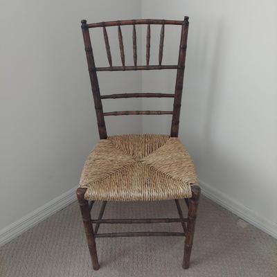 Wicker and Faux Bamboo Cafe Chair (P-BBL)