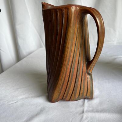 Textured Pottery Pitcher - Signed Shankin (K-RG)