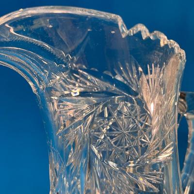 LOVELY ANTIQUE BRILLIANT CUT CRYSTAL PITCHER 