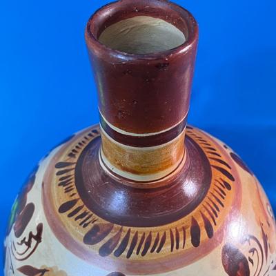MEXICO BULBOUS VESSEL WITH NARROW NECK HAND PAINTED
