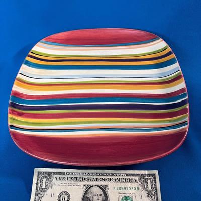 COLORFUL STRIPED PLATTER CHINA PLATE BY TABLE TOPS GALLERY