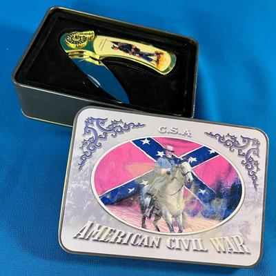 AMERICAN CIVIL WAR COMMEMORATIVE CSA FOLDING POCKET KNIFE