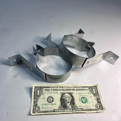 GALVANIZED METAL UNUSED VENT PIPE HANGERS X 2