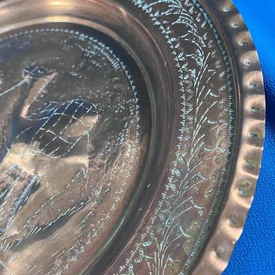 COOL COPPER DECORATIVE PLATTER BEDOUIN WITH CAMEL SCENE
