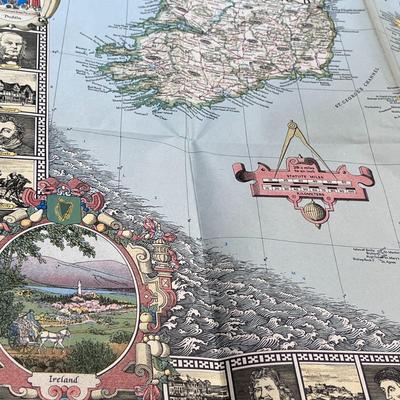 WONDERFUL 1949 BRITISH ISLES MAP BY NATIONAL GEOGRAPHIC