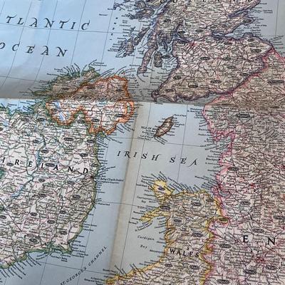 WONDERFUL 1949 BRITISH ISLES MAP BY NATIONAL GEOGRAPHIC