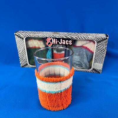 SET OF 7 VINTAGE â€œHI-JACS- KING OF COASTERSâ€ KNITTED COOZIES CUP JACKETS