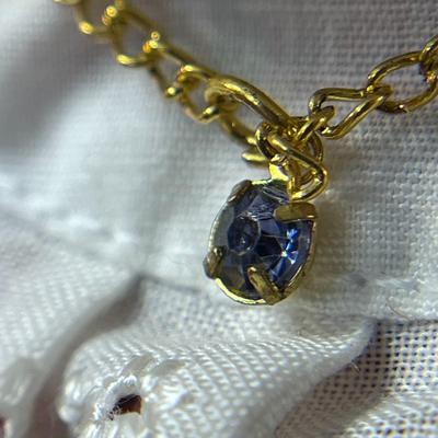 â€œSEPTEMBERâ€ BISQUE OLD-FASHIONED DOLL w/SCHOOL BOOK, BIRTHSTONE NECKLACE