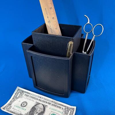 BLACK 5 COMPARTMENT STANDING DESK TOOL ORGANIZER